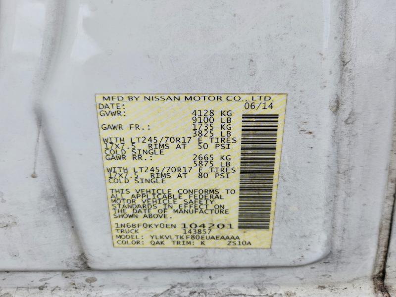Продаж на аукціоні авто 2014 Nissan Nv, vin: 1N6BF0KY0EN104201, номер лоту: 61669396