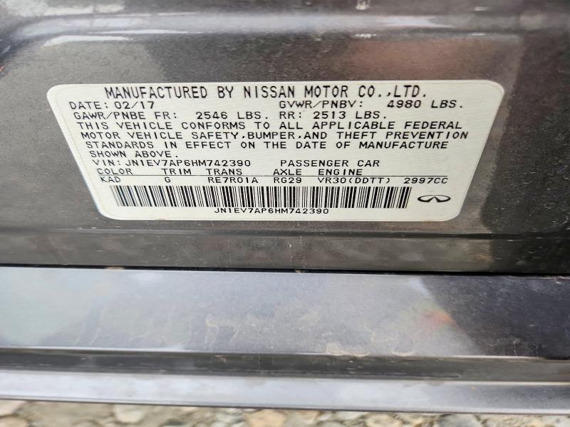 62485856 :رقم المزاد ، JN1EV7AP6HM742390 vin ، 2017 Infiniti Q50 مزاد بيع