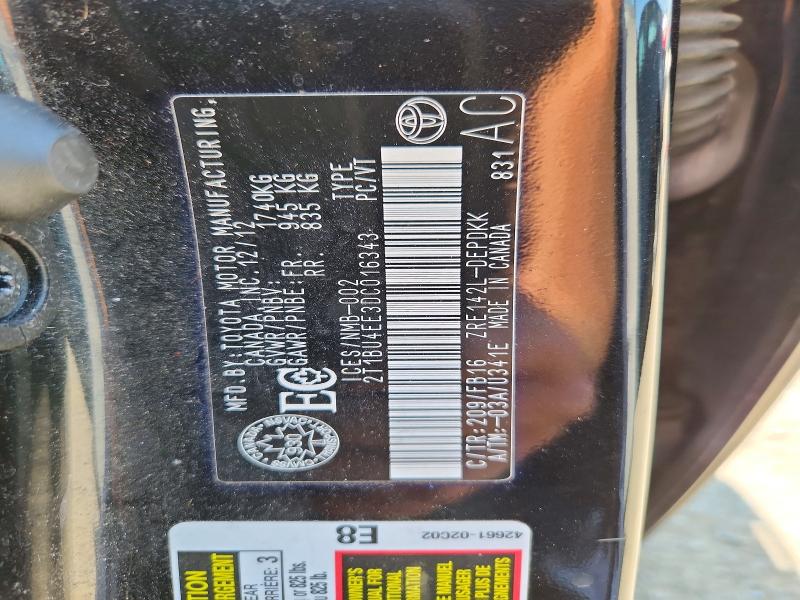 61873056 :رقم المزاد ، 2T1BU4EE3DC016343 vin ، 2013 Toyota Corolla مزاد بيع