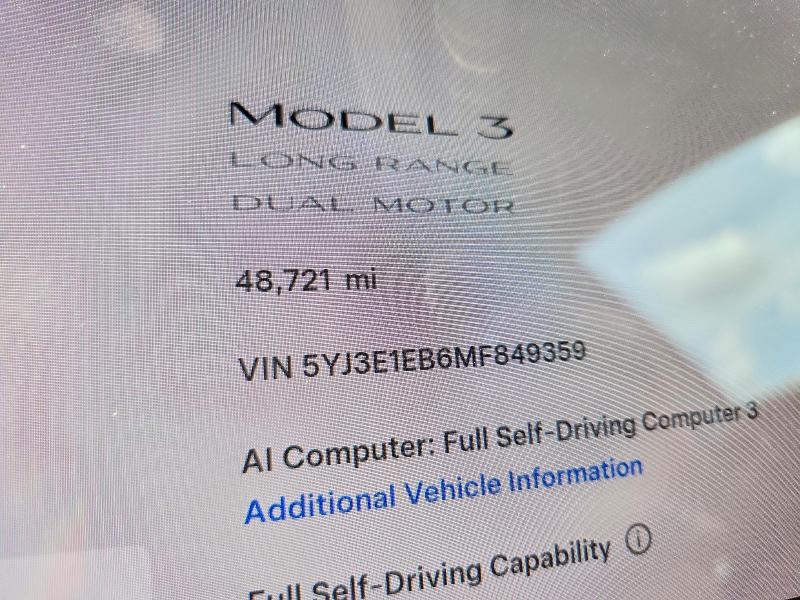 Продажа на аукционе авто 2021 Tesla Model 3, vin: 5YJ3E1EB6MF849359, номер лота: 60068806