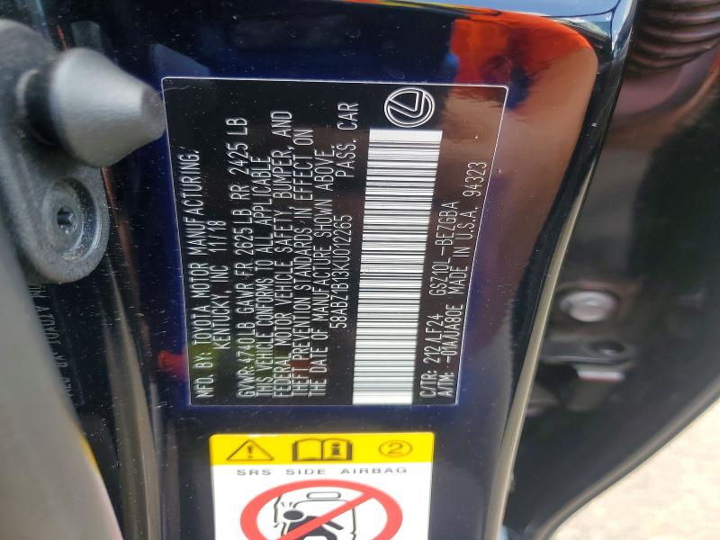 Aukcja sprzedaży 2019 Lexus Es, vin: 58ABZ1B13KU012265, numer aukcji: 57837096