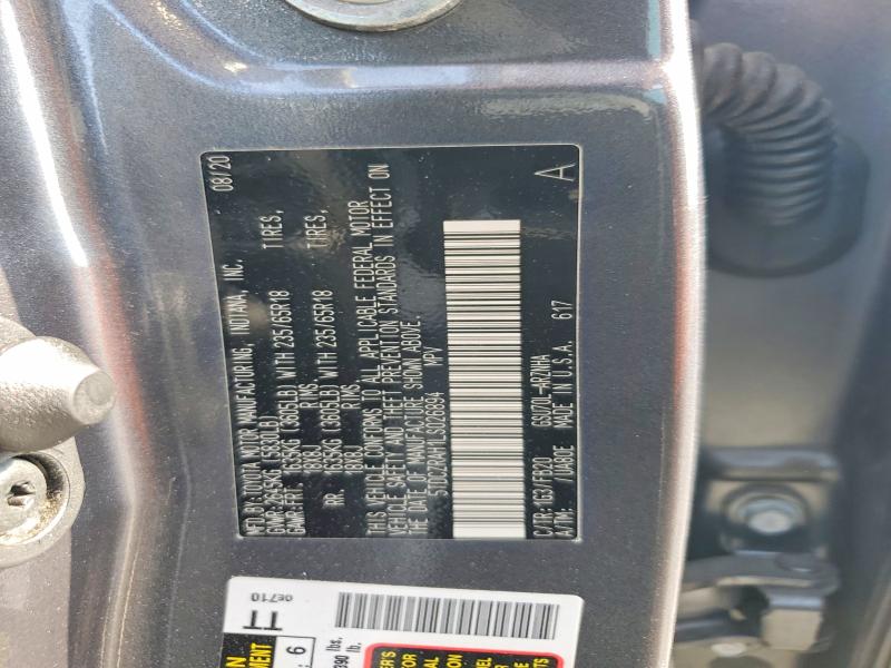 2020 Toyota Highlander მანქანა იყიდება აუქციონზე, vin: 5TDCZRAH1LS026894, აუქციონის ნომერი: 62688726