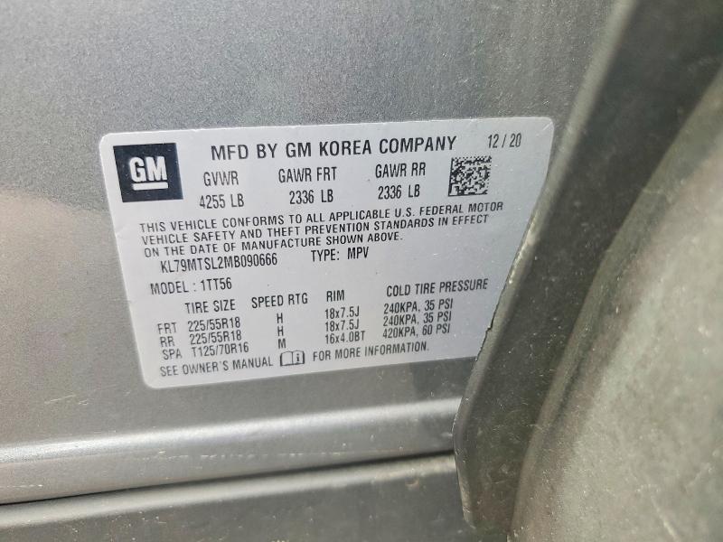 Auction sale of the 2021 Chevrolet Trailblazer, vin: KL79MTSL2MB090666, lot number: 62302216