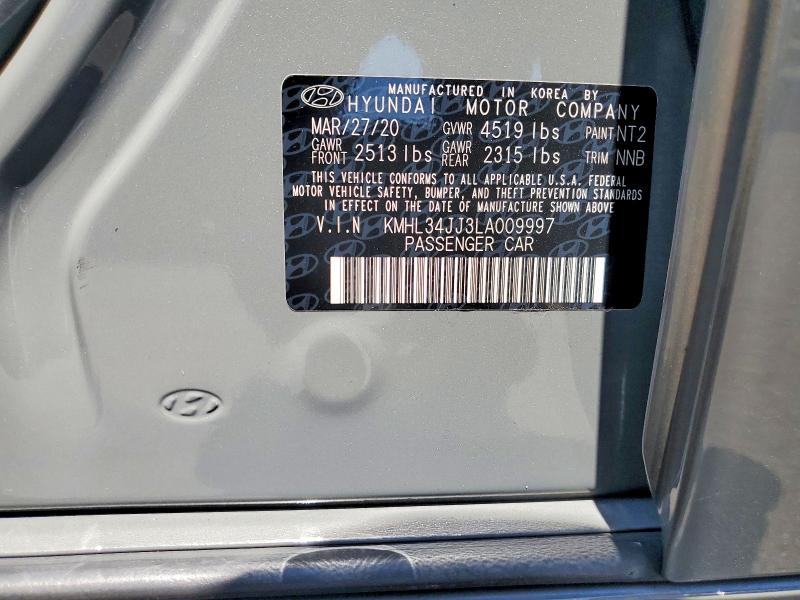 61972586 :رقم المزاد ، KMHL34JJ3LA009997 vin ، 2020 Hyundai Sonata Hybrid مزاد بيع