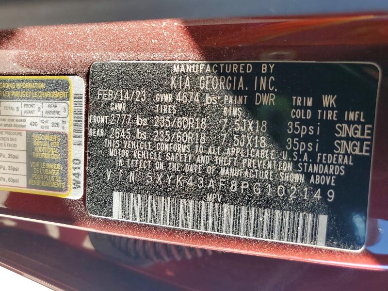 Продаж на аукціоні авто 2023 Kia Sportage, vin: 5XYK43AF8PG102149, номер лоту: 63335916