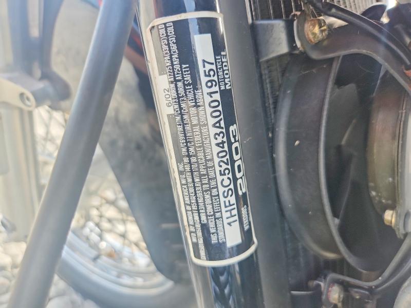59305206 :رقم المزاد ، 1HFSC52043A001957 vin ، 2003 Honda Vt1300 مزاد بيع