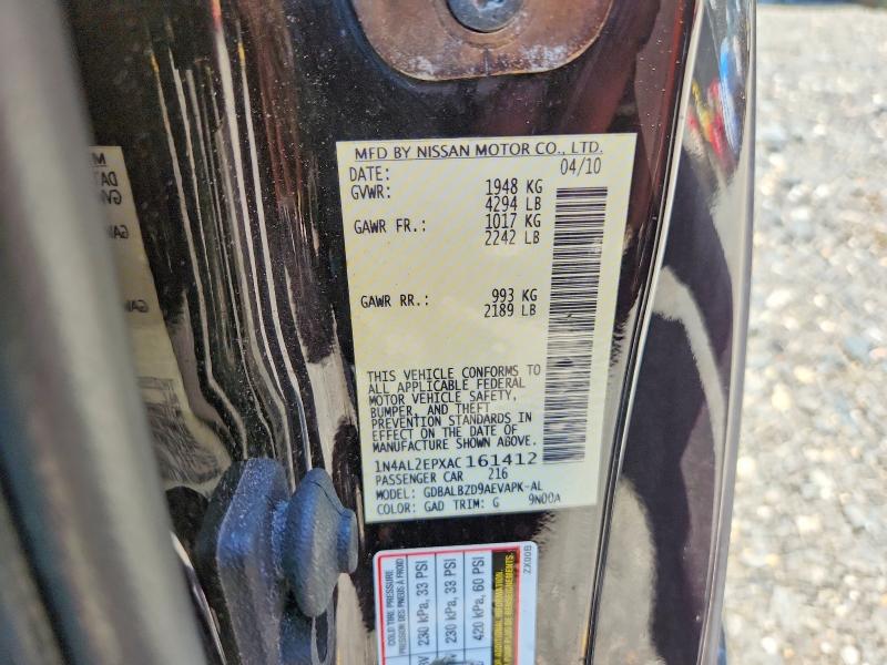 2010 Nissan Altima მანქანა იყიდება აუქციონზე, vin: 1N4AL2EPXAC161412, აუქციონის ნომერი: 62233016