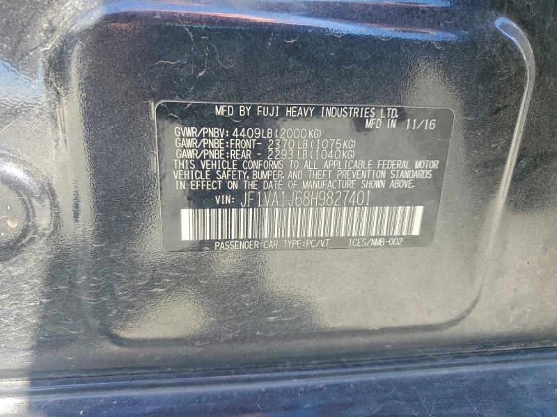 Продажа на аукционе авто 2017 Subaru Wrx, vin: JF1VA1J68H9827401, номер лота: 60488986