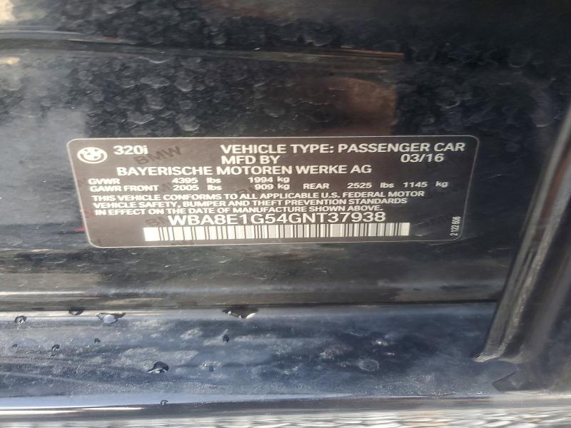 Aukcja sprzedaży 2016 Bmw 320, vin: WBA8E1G54GNT37938, numer aukcji: 59064646