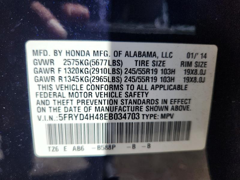 Продаж на аукціоні авто 2014 Acura Mdx, vin: 5FRYD4H48EB034703, номер лоту: 61544126