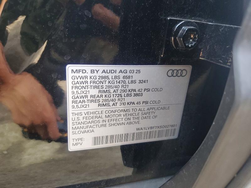 2025 Audi Q7 მანქანა იყიდება აუქციონზე, vin: WA1LVBF7XSD027601, აუქციონის ნომერი: 60023146