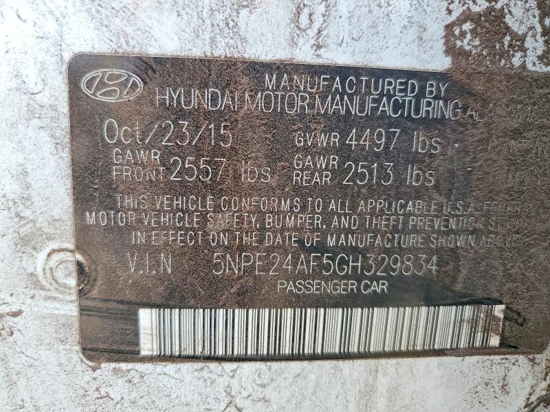 Aukcja sprzedaży 2016 Hyundai Sonata, vin: 5NPE24AF5GH329834, numer aukcji: 60921546