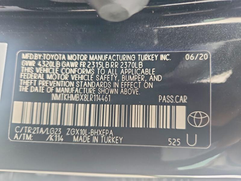 61555316 :رقم المزاد ، NMTKHMBX8LR114461 vin ، 2020 Toyota C-hr مزاد بيع