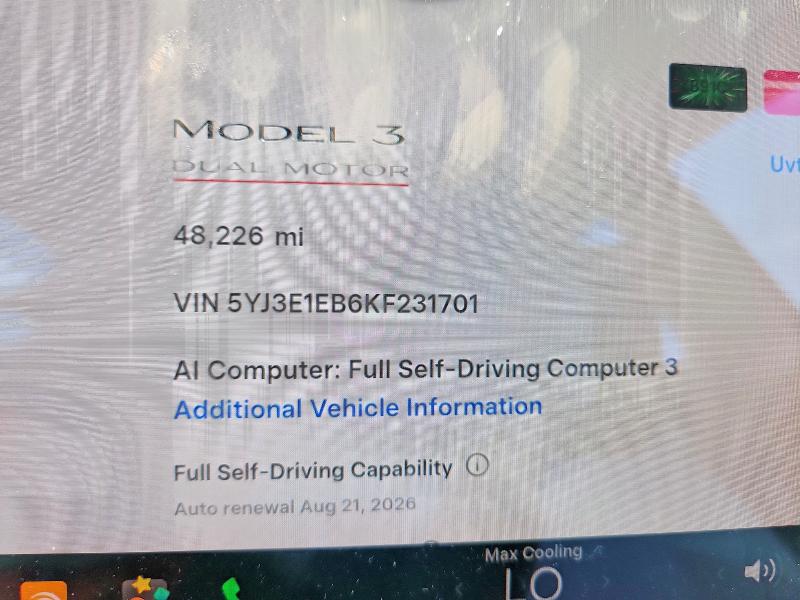 Продажа на аукционе авто 2019 Tesla Model 3, vin: 5YJ3E1EB6KF231701, номер лота: 61611756