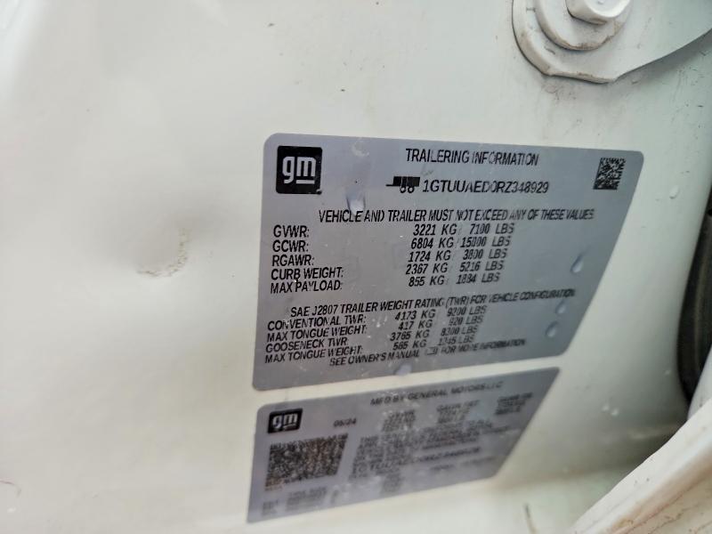 61575866 :رقم المزاد ، 1GTUUAED0RZ348929 vin ، 2024 Gmc 1500 مزاد بيع