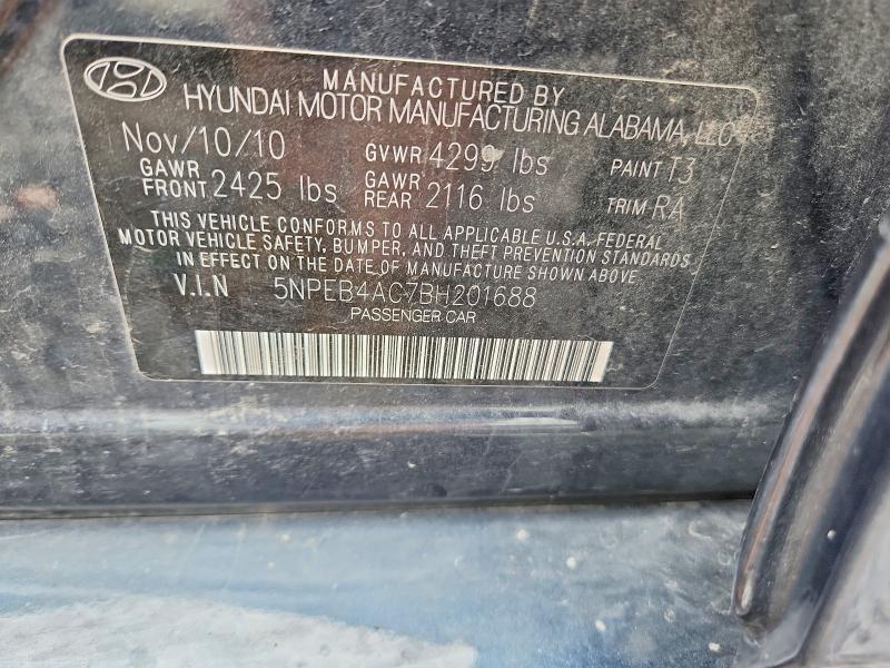 Продажа на аукционе авто 2011 Hyundai Sonata, vin: 5NPEB4AC7BH201688, номер лота: 60437416