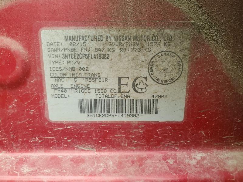 Aukcja sprzedaży 2015 Nissan Versa Note, vin: 3N1CE2CP5FL419382, numer aukcji: 60148046