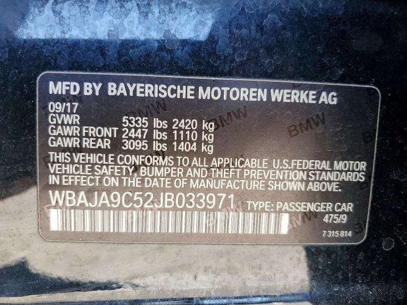 Продажа на аукционе авто 2018 Bmw 530e, vin: WBAJA9C52JB033971, номер лота: 62206766