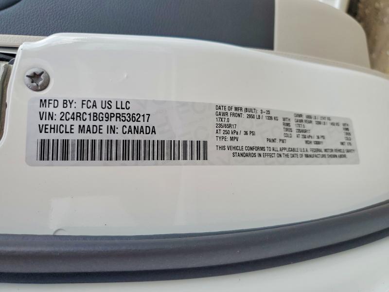 2023 Chrysler Pacifica მანქანა იყიდება აუქციონზე, vin: 2C4RC1BG9PR536217, აუქციონის ნომერი: 60056136