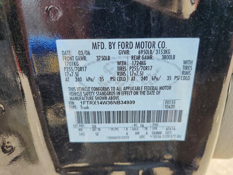 Aukcja sprzedaży 2006 Ford F150, vin: 1FTRX14W36NB34939, numer aukcji: 61183776