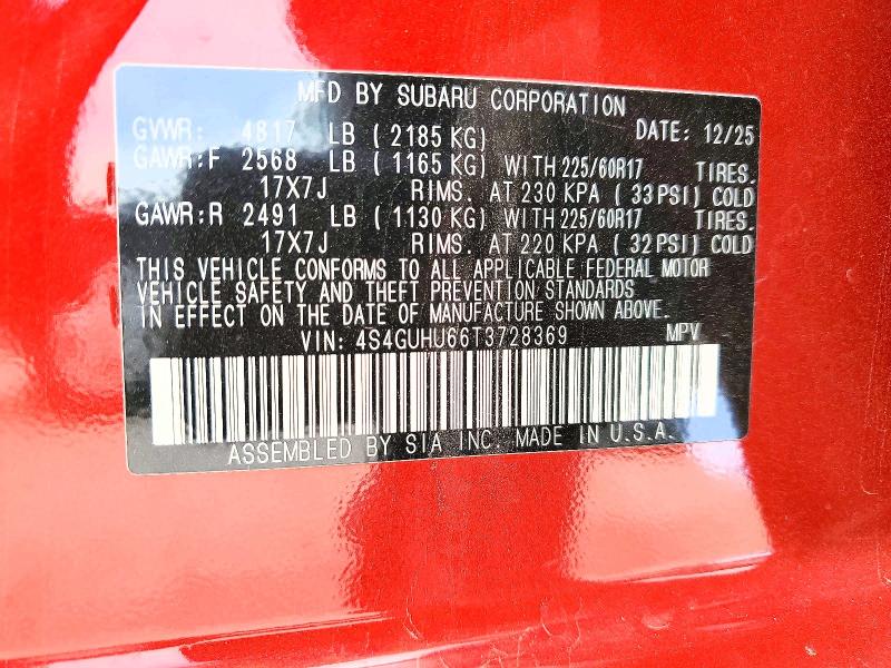 Продажа на аукционе авто 2026 Subaru Crosstrek, vin: 4S4GUHU66T3728369, номер лота: 62847646