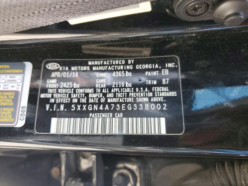 61902106 :رقم المزاد ، 5XXGN4A73EG338002 vin ، 2014 Kia Optima مزاد بيع