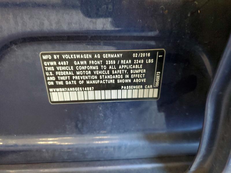 Aukcja sprzedaży 2016 Volkswagen Cc, vin: WVWBN7AN5GE514887, numer aukcji: 61337216