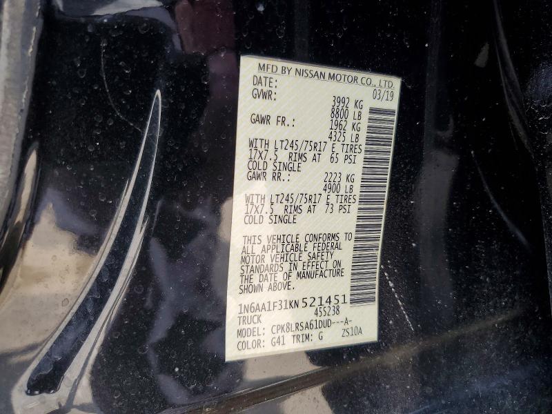 Продаж на аукціоні авто 2019 Nissan Titan Xd, vin: 1N6AA1F31KN521451, номер лоту: 61537326