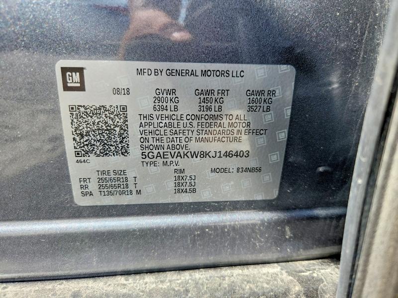 2019 Buick Enclave მანქანა იყიდება აუქციონზე, vin: 5GAEVAKW8KJ146403, აუქციონის ნომერი: 60762916