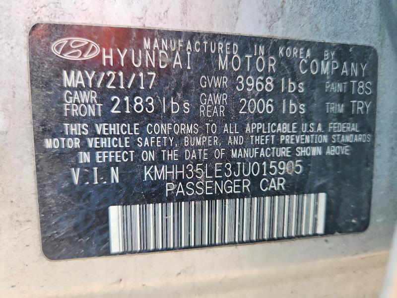 Продаж на аукціоні авто 2018 Hyundai Elantra Gt, vin: KMHH35LE3JU015905, номер лоту: 59002586