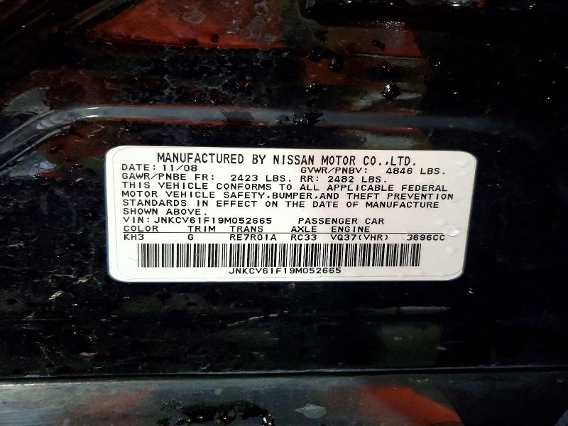 Aukcja sprzedaży 2009 Infiniti G37 Sedan, vin: JNKCV61F19M052665, numer aukcji: 62020176