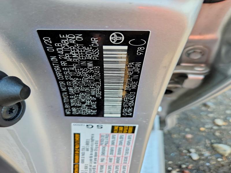 Aukcja sprzedaży 2020 Toyota Corolla, vin: JTDEPRAE2LJ103418, numer aukcji: 60471846