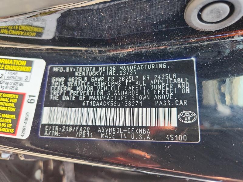 Продаж на аукціоні авто 2025 Toyota Camry, vin: 4T1DAACK5SU138271, номер лоту: 60968226