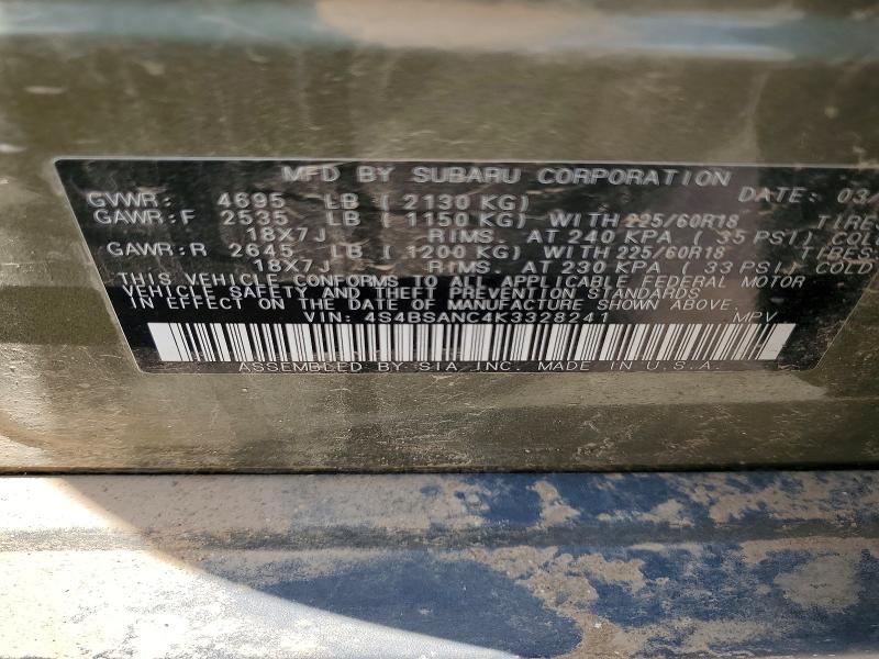Aukcja sprzedaży 2019 Subaru Outback, vin: 4S4BSANC4K3328241, numer aukcji: 59123826