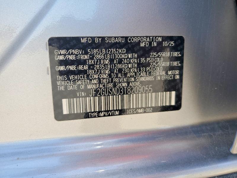 59320606 :رقم المزاد ، JF2GUSND3T8209055 vin ، 2026 Subaru Crosstrek مزاد بيع