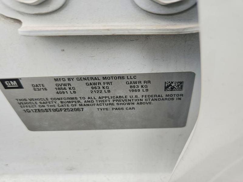 Aukcja sprzedaży 2016 Chevrolet Malibu, vin: 1G1ZE5ST0GF252067, numer aukcji: 60518606