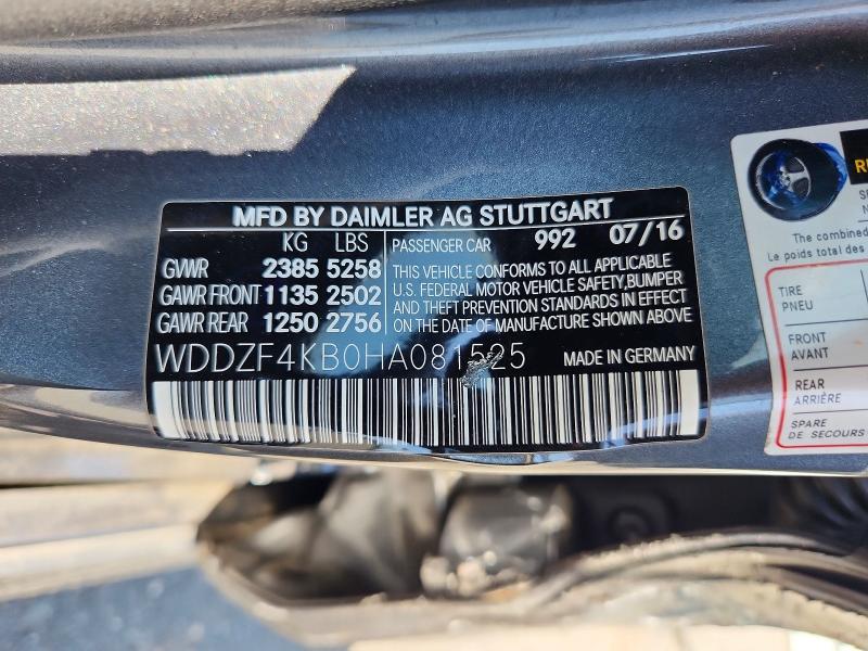 Aukcja sprzedaży 2017 Mercedes-benz E, vin: WDDZF4KB0HA081525, numer aukcji: 61866946