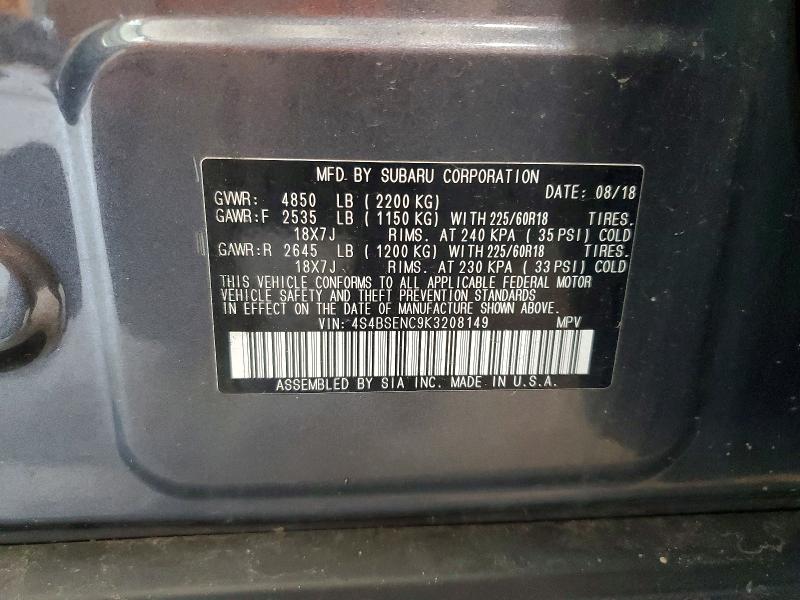 Продажа на аукционе авто 2019 Subaru Outback, vin: 4S4BSENC9K3208149, номер лота: 63097886