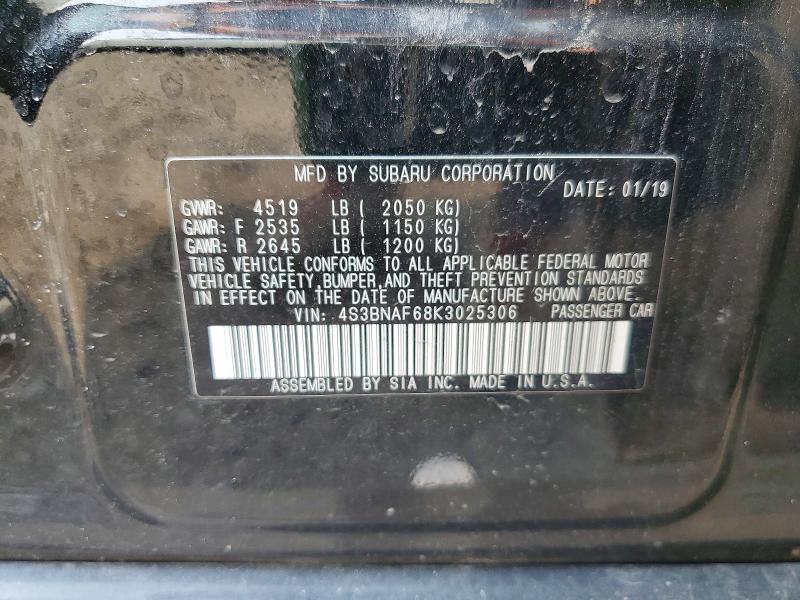 Aukcja sprzedaży 2019 Subaru Legacy, vin: 4S3BNAF68K3025306, numer aukcji: 62642816
