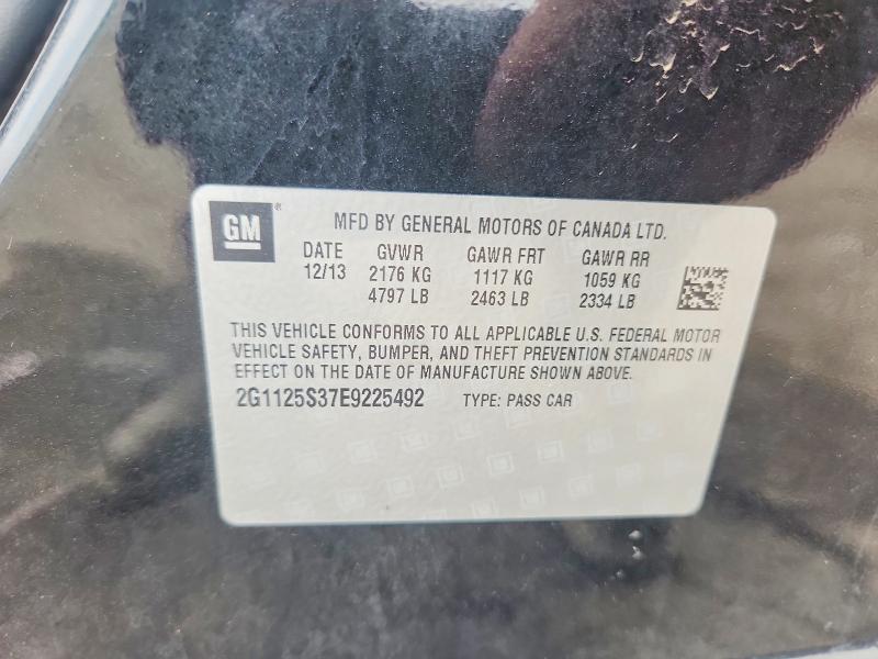 Aukcja sprzedaży 2014 Chevrolet Impala, vin: 2G1125S37E9225492, numer aukcji: 62662016