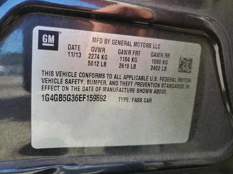 59362236 :رقم المزاد ، 1G4GB5G36EF159692 vin ، 2014 Buick Lacrosse مزاد بيع