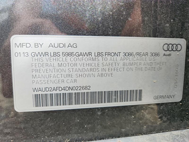 Продажа на аукционе авто 2013 Audi S8, vin: WAUD2AFD4DN022682, номер лота: 59865536