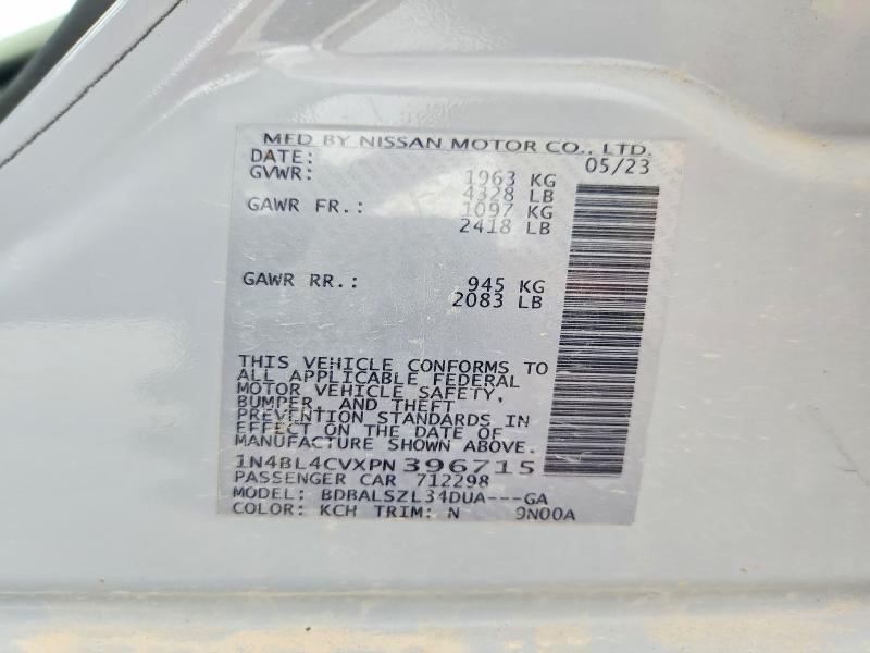 Продажа на аукционе авто 2023 Nissan Altima, vin: 1N4BL4CVXPN396715, номер лота: 61228616