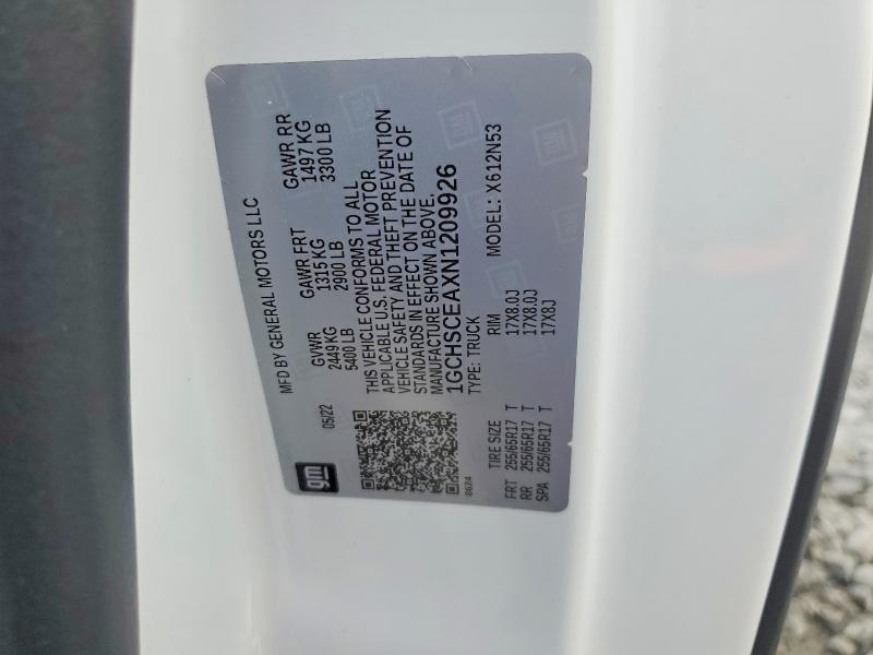 Aukcja sprzedaży 2022 Chevrolet Colorado, vin: 1GCHSCEAXN1209926, numer aukcji: 61361926