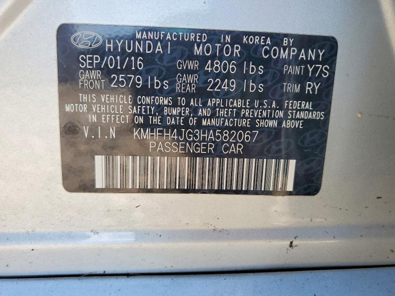 Продажа на аукционе авто 2017 Hyundai Azera, vin: KMHFH4JG3HA582067, номер лота: 60093786