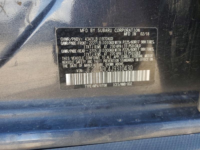 Продаж на аукціоні авто 2018 Subaru Crosstrek, vin: JF2GTABC4J9310430, номер лоту: 85984565