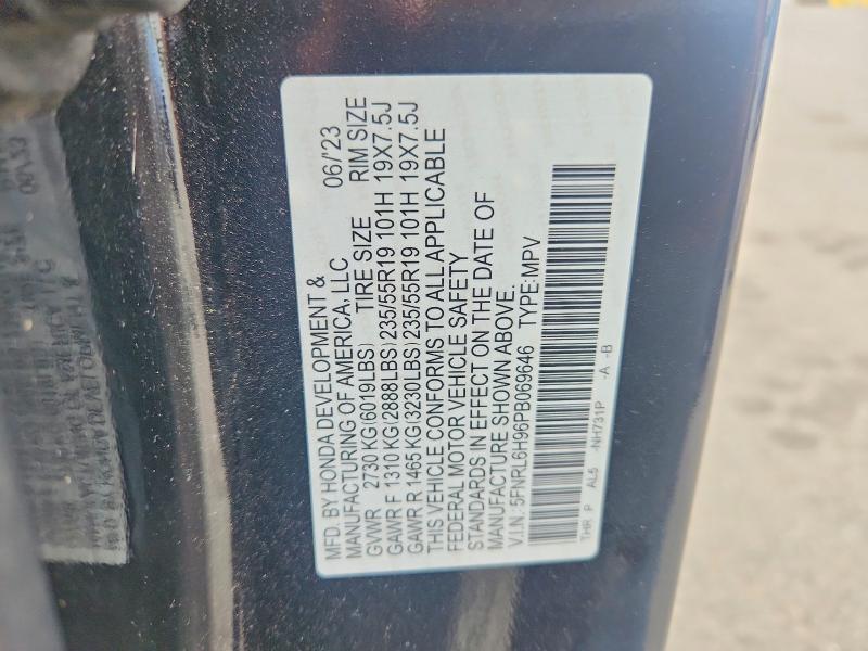 Продажа на аукционе авто 2023 Honda Odyssey, vin: 5FNRL6H96PB069646, номер лота: 62677416