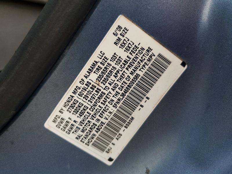 Продажа на аукционе авто 2008 Honda Odyssey, vin: 5FNRL38468B095586, номер лота: 62207166