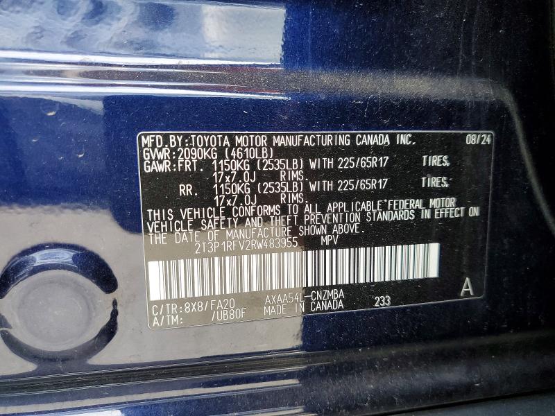 Aukcja sprzedaży 2024 Toyota Rav4, vin: 2T3P1RFV2RW483955, numer aukcji: 60703356