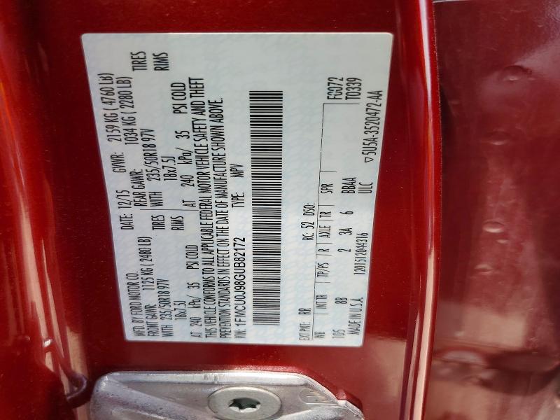 62062416 :رقم المزاد ، 1FMCU0J98GUB82172 vin ، 2016 Ford Escape مزاد بيع